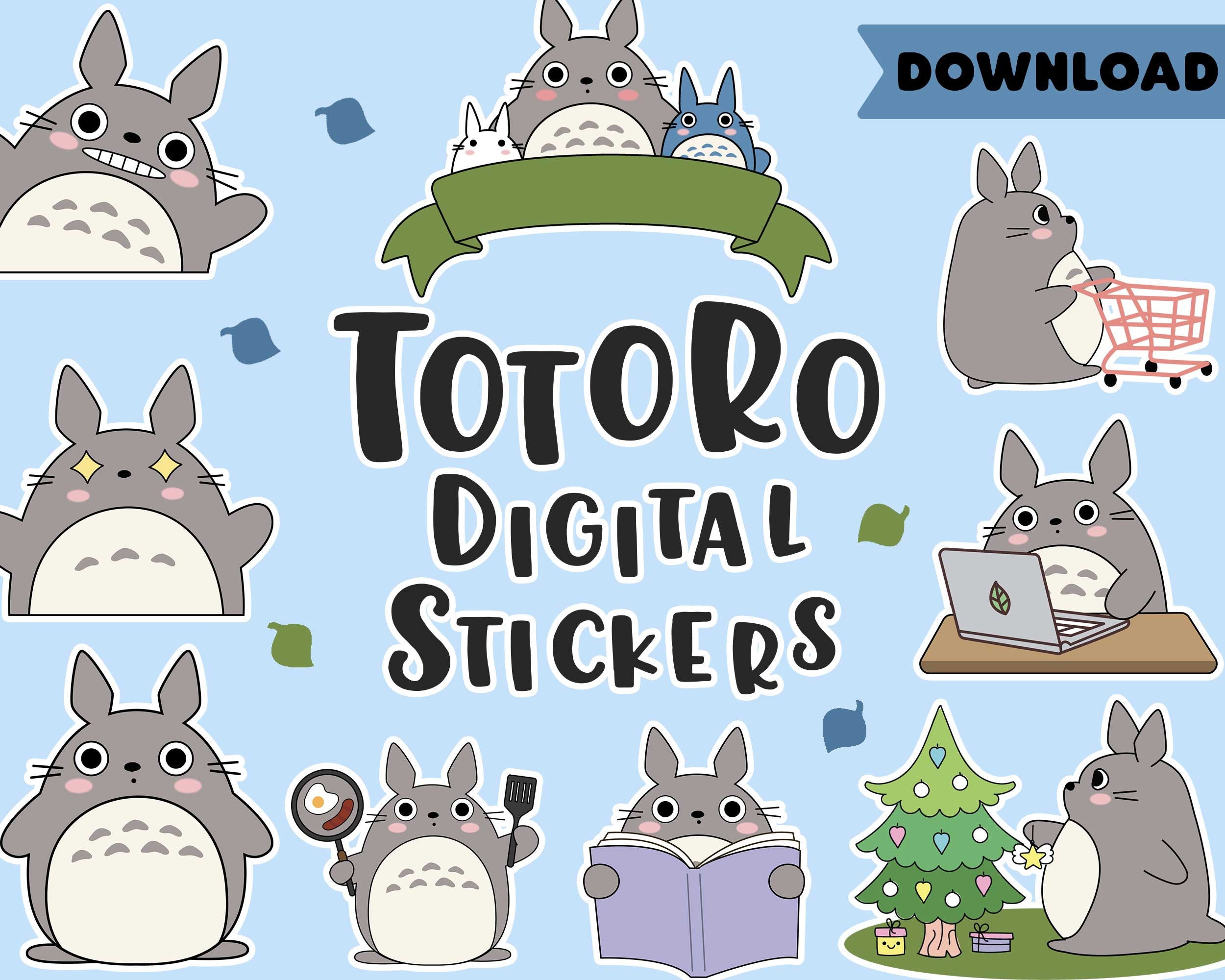 Totoro Digital Stickers Ghibli Goodnotes Stickers Work Etsy