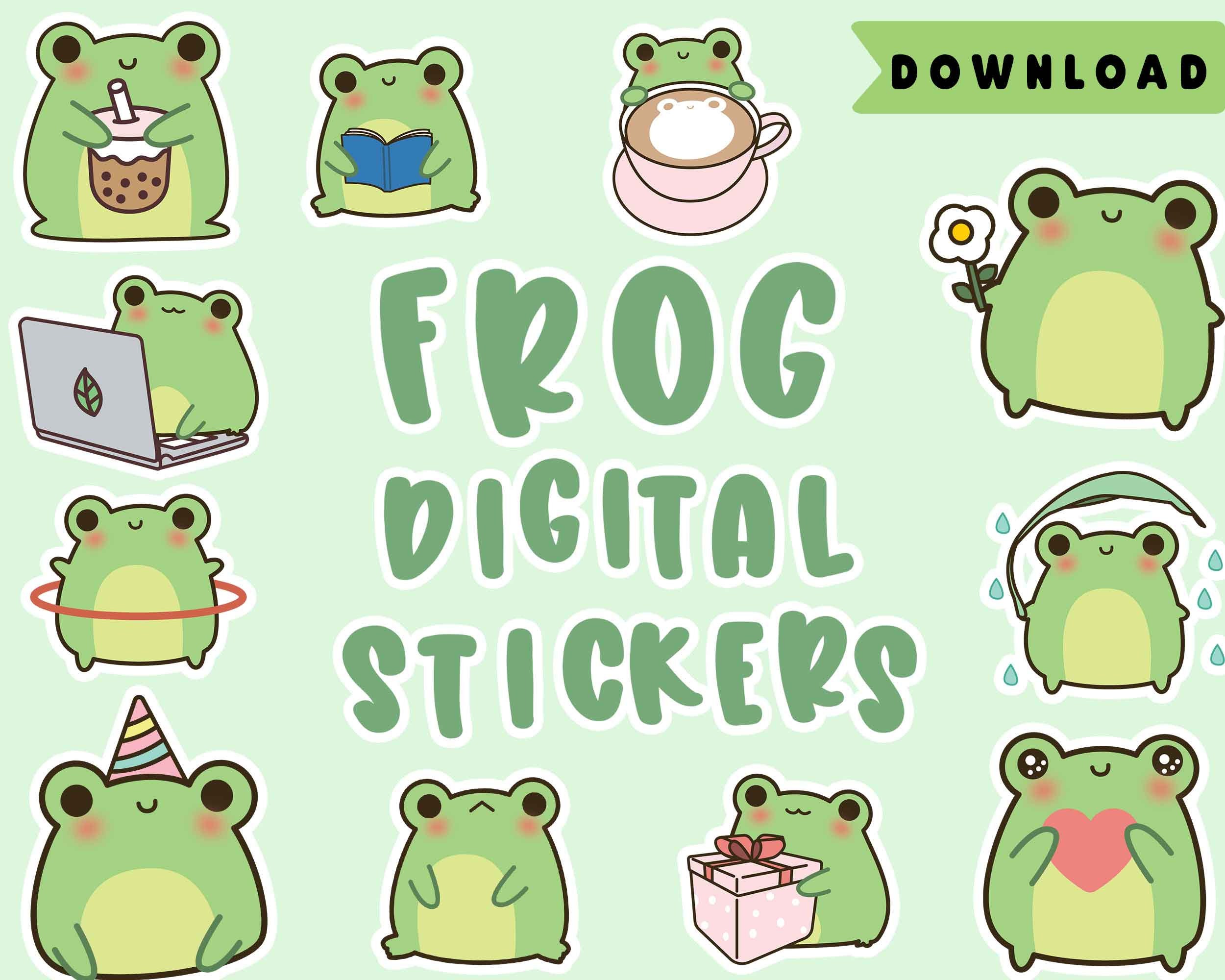 frog digital stickers | froggie goodnotes stickers | work | house chore | mood | emoji | notes stickers | ipad stickers | notability | PNG