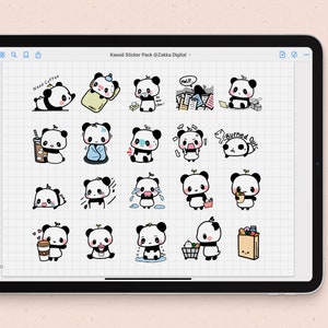 Cute Digital Sticker Pack |kawaii Goodnotes Stickers | Panda Stickers ...