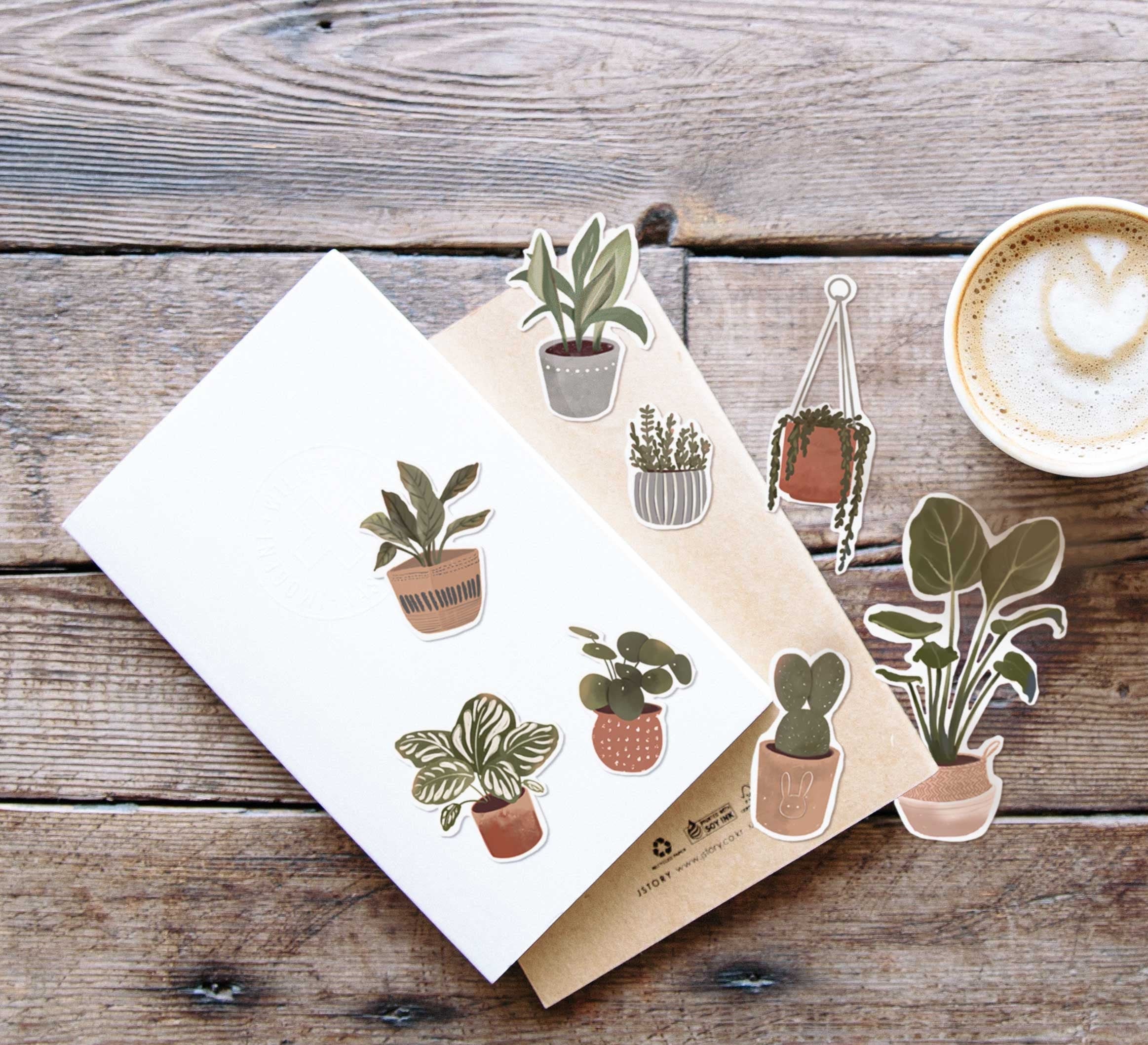 Potted Plants Printable Planner Stickers Cute Digital Stickers