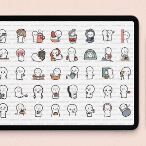 Emoti Goodnote stickers | cute emoji digital planner stickers |kawaii character iPad sticker | notability sticker | digital journal stickers image 3