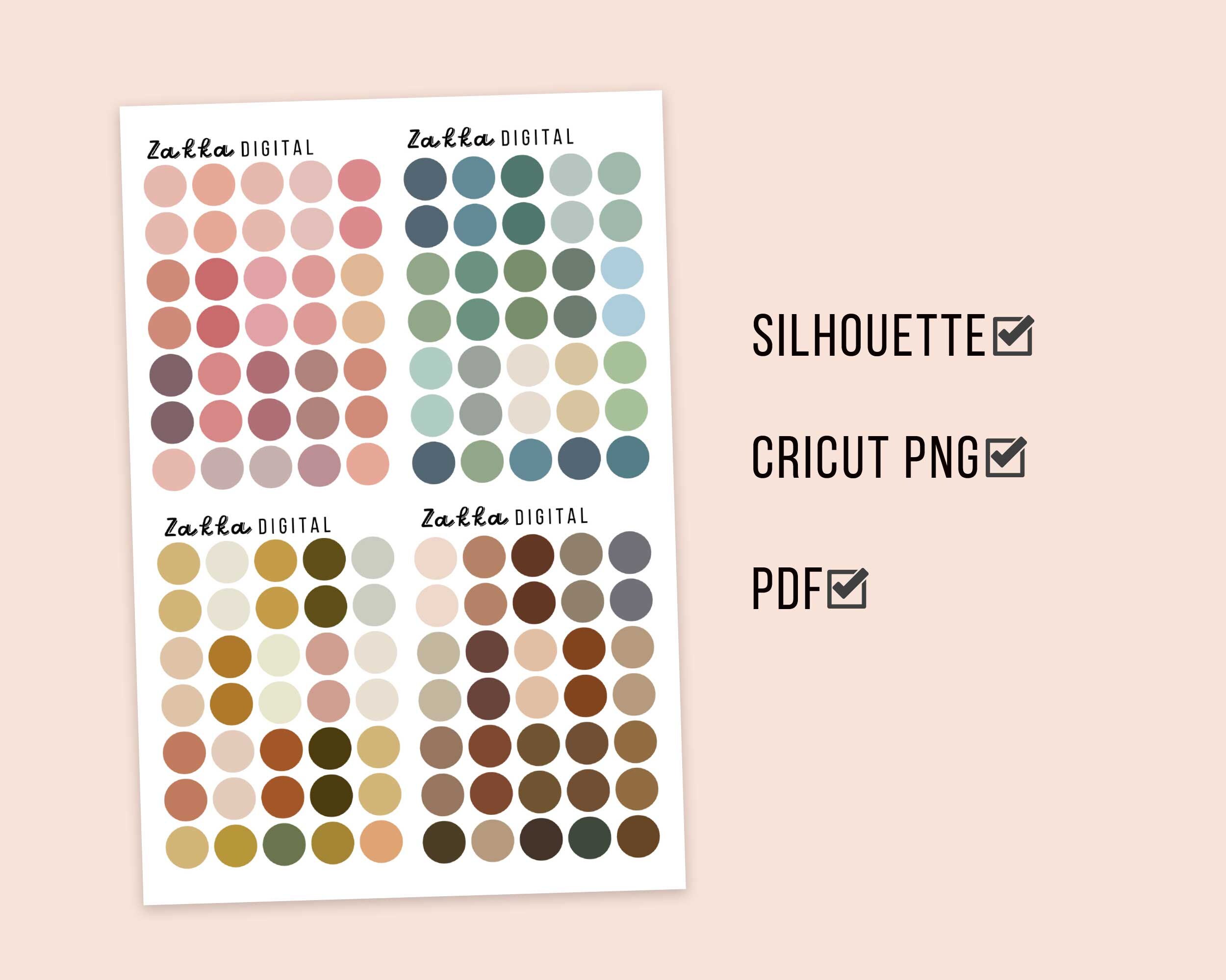 round dot journal stickers printable neutral color circle
