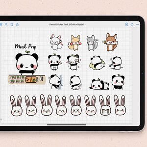 Cute Digital Sticker Pack |kawaii Goodnotes Stickers | Panda Stickers ...