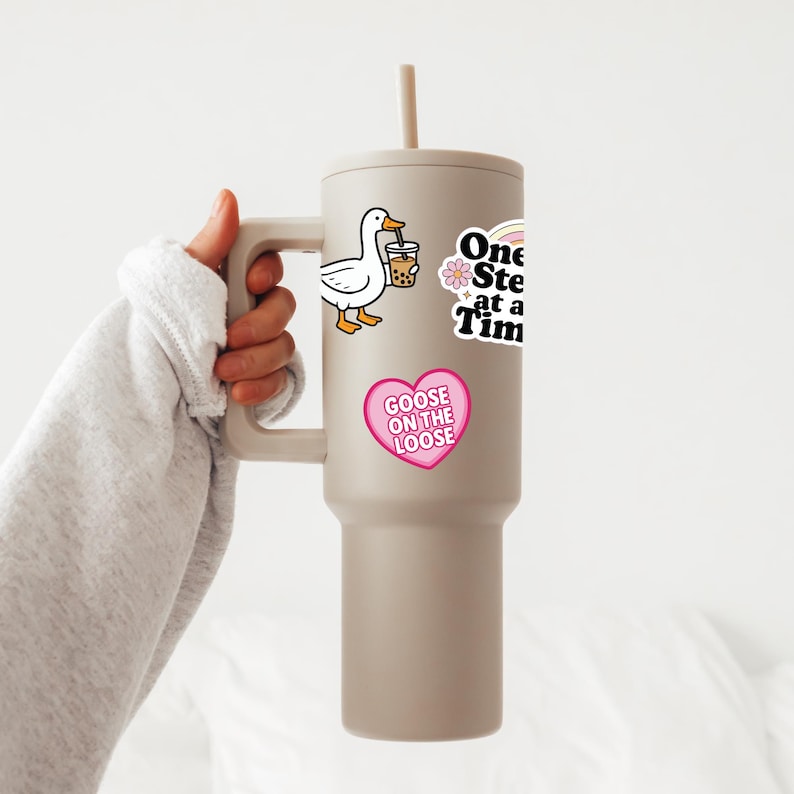Digitalt klistermärke med fåniga gås, Goodnotes, PNG-clipart, utskrivbara, stansade klistermärken, scrapbooking, rolig sublimeringsdesign, nedladdning, Cricut bild 5