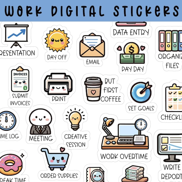 Office Work Stickers - Etsy