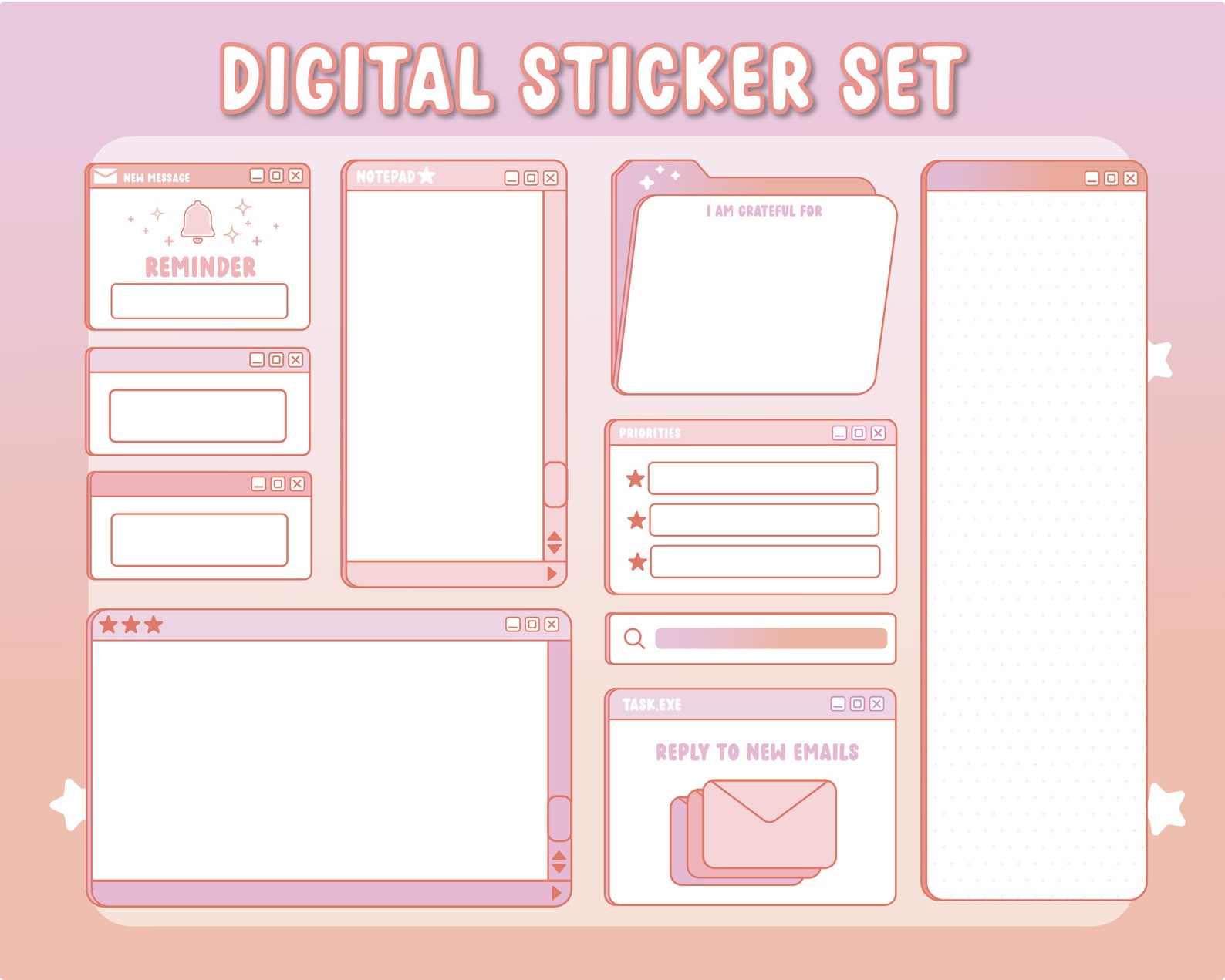 Sticker Widget Sunset Dream Widget Digital Stickers | Aesthetic Goodnotes Stickers ...