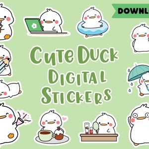Duck digital stickers | Ducky goodnotes stickers | work | house chore | mood | emoji | notes stickers | ipad stickers | notability | PNG