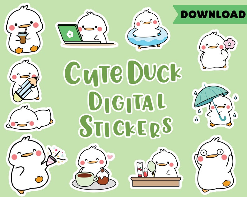 Duck Digital Stickers | Ducky Goodnotes Stickers | Work | House Chore ...