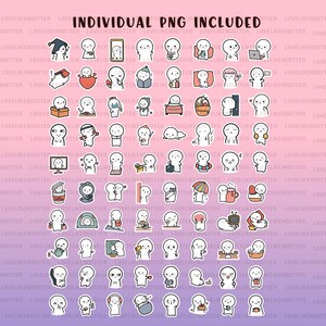 Emoti Goodnote stickers | cute emoji digital planner stickers |kawaii character iPad sticker | notability sticker | digital journal stickers image 5