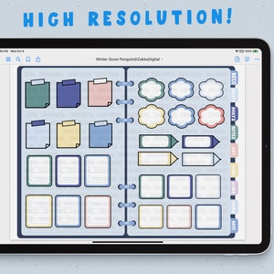 Winter Penguin Goodnotes Stickers | Kawaii Digital Sticker Pack Penguin ...