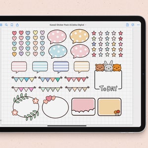 Cute Digital Sticker Pack |kawaii Goodnotes Stickers | Panda Stickers ...