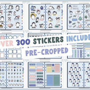Winter Penguin Goodnotes Stickers | Kawaii Digital Sticker Pack Penguin ...