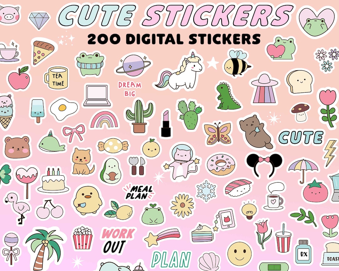 Cute Digital Stickers Kawaii Goodnotes Stickers Frog - Etsy