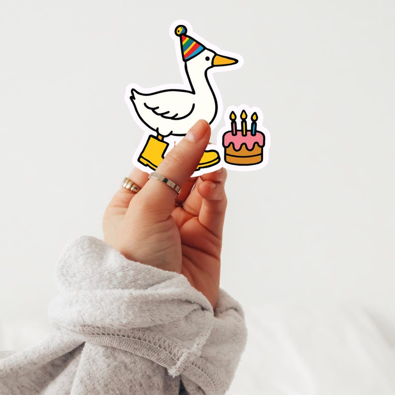 Digitalt klistermärke med fåniga gås, Goodnotes, PNG-clipart, utskrivbara, stansade klistermärken, scrapbooking, rolig sublimeringsdesign, nedladdning, Cricut bild 6