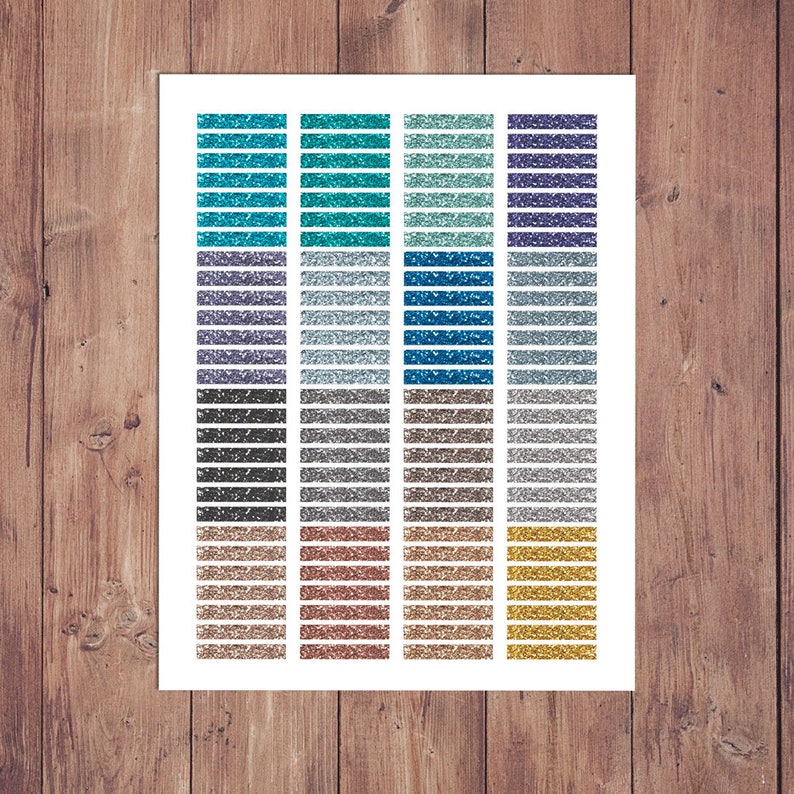 Rainbow Glitter headers printable glitter stickers Etsy