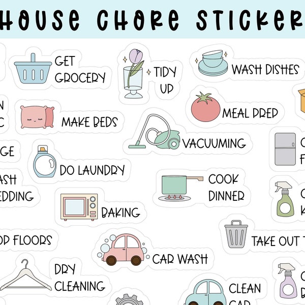 House chore Goodnotes stickers | personal chore digital stickers| home | house wife | noteshelf  | ipad planner stickers precropped png
