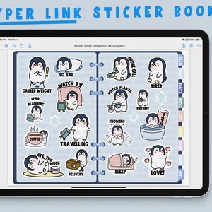 Winter Penguin Goodnotes Stickers | Kawaii Digital Sticker Pack Penguin ...