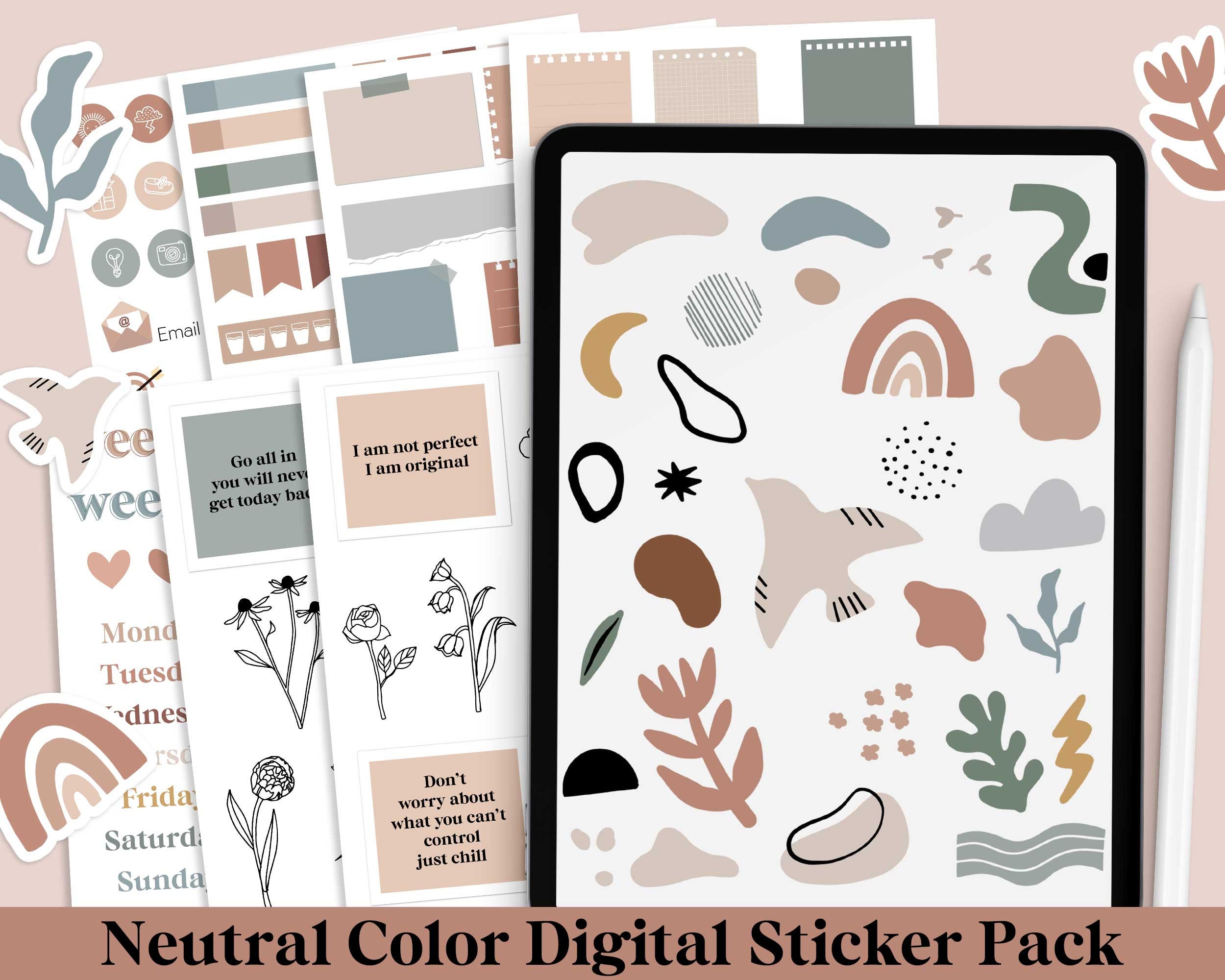 Aesthetic neutral journal stickers | Sticker