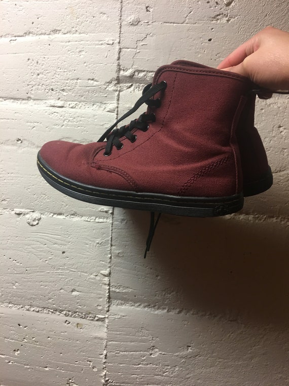 burgundy canvas doc martens