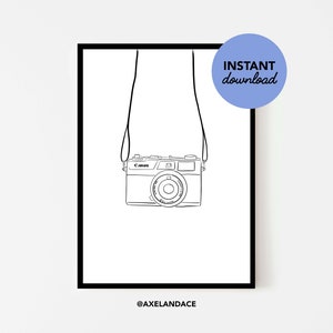 Film Camera Print Line Drawing Camera Print Modern Art - Etsy Canada