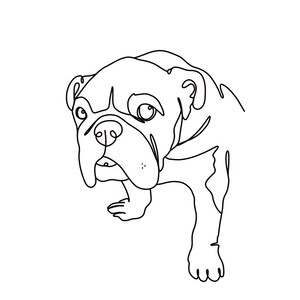 Anpassad linjeteckning av husdjur, porträtt av husdjur med en linje, digitalt porträtt, utskrivbar digital konst, digital illustration, vektorkonst bild 7