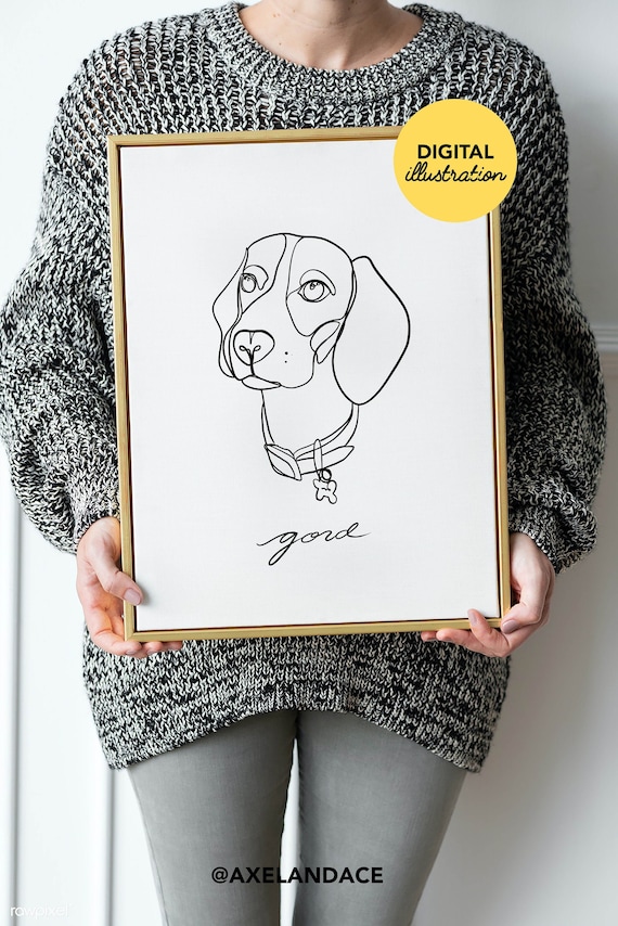 Custom Pet Line Drawing, Single Line Pet Portrait, Digital Portrait, Printable Digital Art,  Digital Illustration, Vector Art