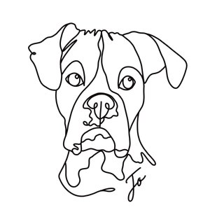 Anpassad linjeteckning av husdjur, porträtt av husdjur med en linje, digitalt porträtt, utskrivbar digital konst, digital illustration, vektorkonst bild 4