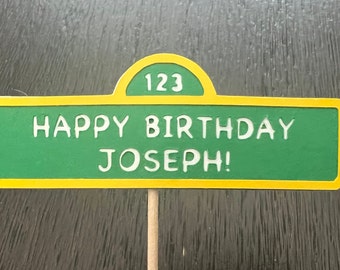 Personalized birthday set of 7 cupcake toppers
