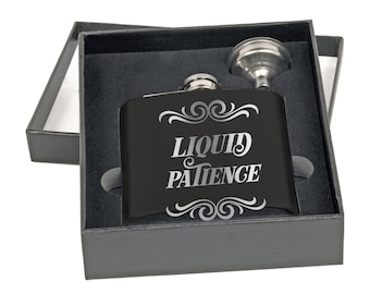 Liquid Patience | Funny Flasks Unique Drinking Gift