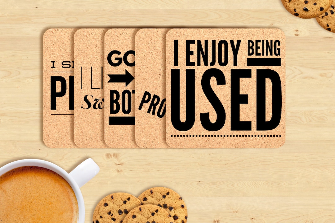Rude Cork Coasters - Funny Inappropriate Gag Gift - Set of 6 - Etsy