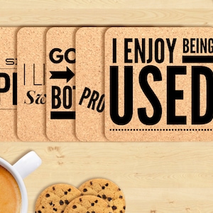 Funny Sarcastic Adult Language Drink Coaster 6pc Gift Set