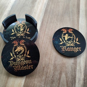 Dungeons and Dragons custom set of 6 Drink Coasters