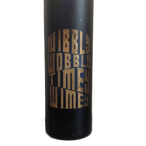 20 oz. Skinny Doctor Who - Wibbly Wobbly Timey Wimey Tumbler / Housewarming Gift / Gallifrey Gift / blue translucent