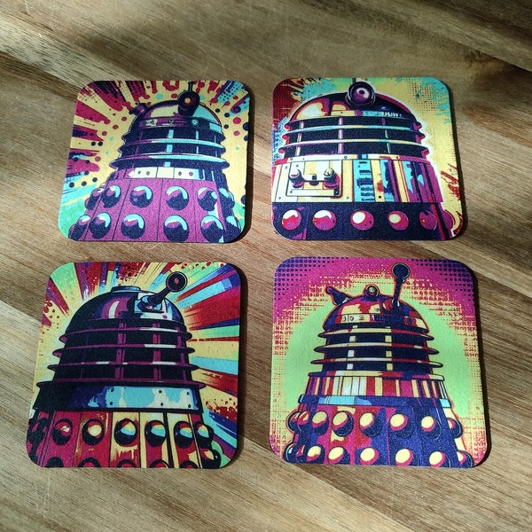 Get Your Hands on These Doctor Who Dalek Coasters - Made of Neoprene with Non-Slip Rubber Backing