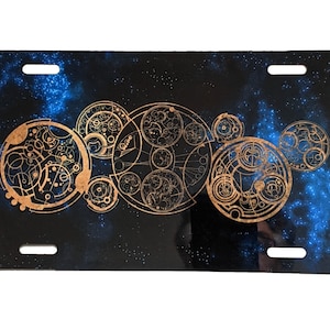 Timelord Gallifreyan Aluminum License Plate: Doctor Who Inspired