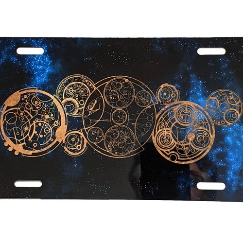 Timelord Gallifreyan Aluminum License Plate: Doctor Who Inspired