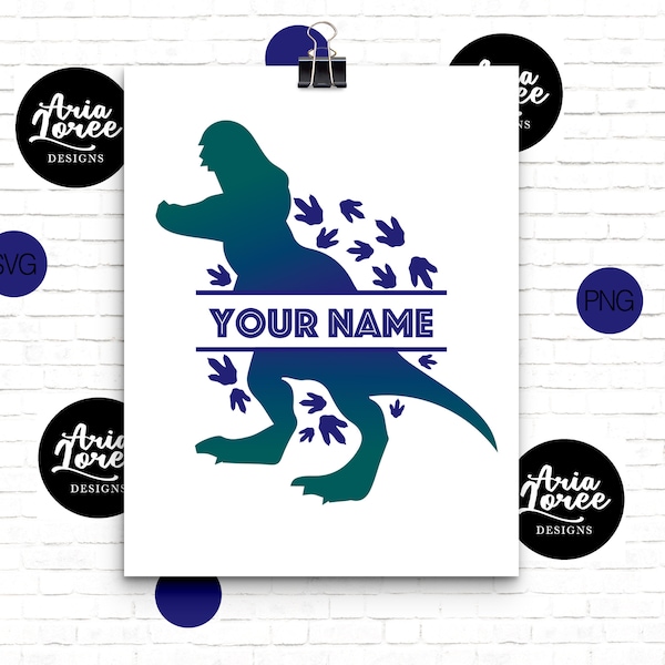 Dinosaur Monogram Svg | Personalized digital print, downloadable decal graphic for T-shirts, Water bottles, and more!