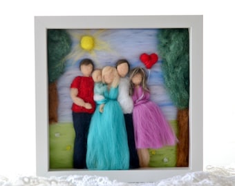 Custom family portrait, 25th Anniversary Gift for Parents, 25th Anniversary Gift, Silver Wedding Anniversary, Gift for Wife, Husband Present