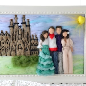 Personalised Family Portrait, Family Gift, Needle felting, Wool Art, Wool Portrait, Illustration, Family Illustration
