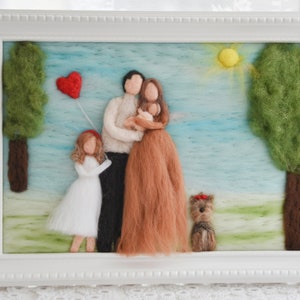 Custom made illustration made from photo, needle felted wool decor, waldorf decor, natural materials gift