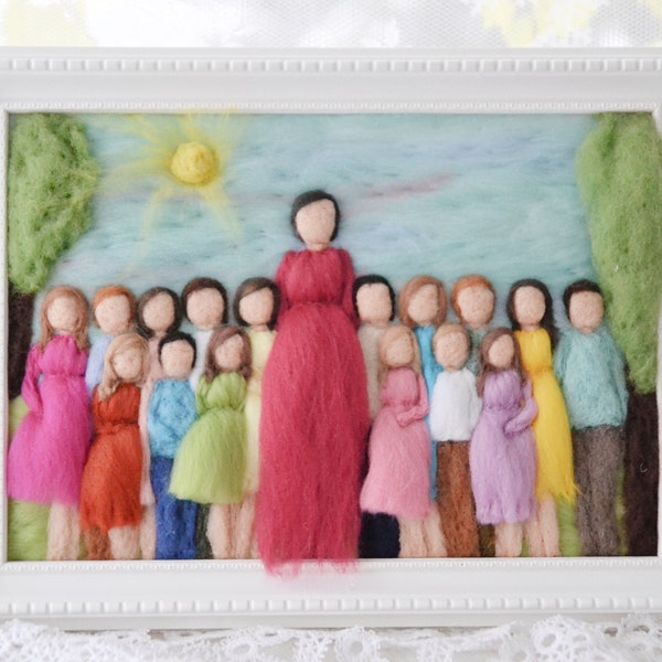 Custom Teacher Portrait, Teacher Appreciation Gift, Needle felted, Wool paint, Teacher birthdaygift, Waldorf style, Custom Portrait