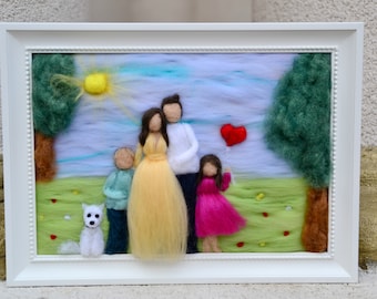 Wedding anniversary gift, couples portrait, custom portrait, family portrait, custom illustration, pet portrait, gift for mom, gift for dad