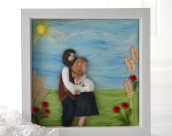 Custom illustration, anniversary gift custom family portrait couple portrait Mother's Day gift mom and dad pregnacy gift baby shower gift