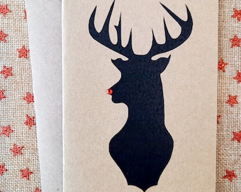 Kartka świąteczna z reniferem - pusta, na własną wiadomość - Rudolph