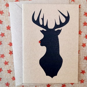 Rendier kerstkaart - Leeg voor uw eigen boodschap - Rudolph