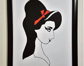 Amy Winehouse Print - Poster musicale - Stampa musicale - Regalo per lei - Regalo per lui - Regalo di San Valentino - Regalo di compleanno - Stampa A4 - Icona musica
