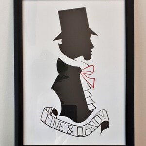 Fine and Dandy Print - Valentine Gift for Him - Valentine Gift - Valentine Present - Birthday Gift Him - Dandyism - Silhouette - Victoriana