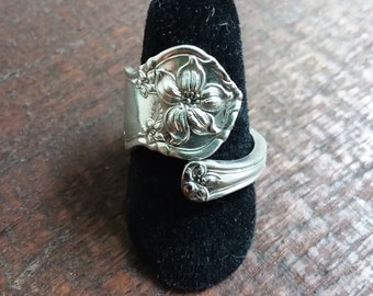 Vintage spoon ring (orange blossom) "1910" silver plate