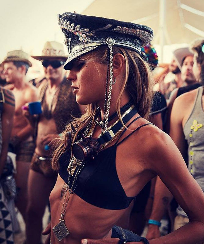 Burning Man Captain Hat Hand Made Festival Accessories One Etsy