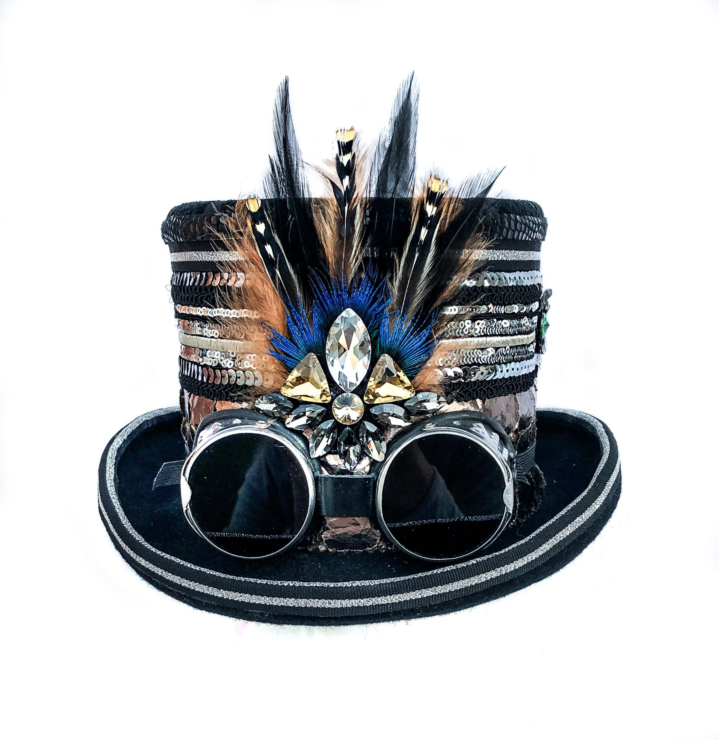 Steampunk Hat Top Hat With Goggles 
